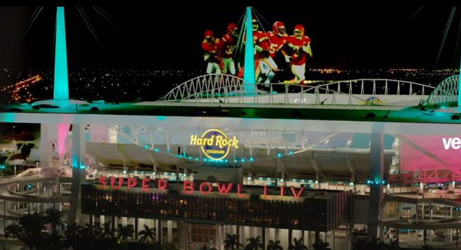 Super Bowl LIV Miami Projection Mapping