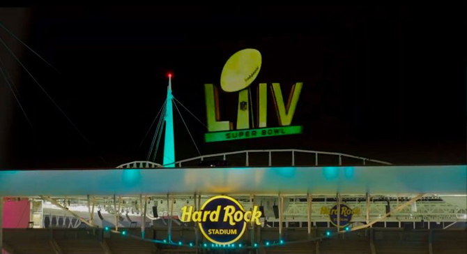  Super Bowl LIV Miami Projection Mapping