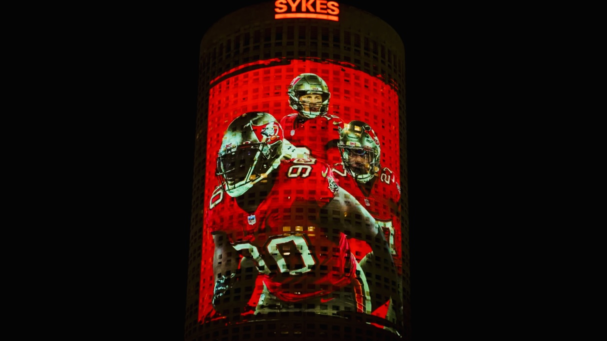 SuperBowl LV Rivergate Tower Projection