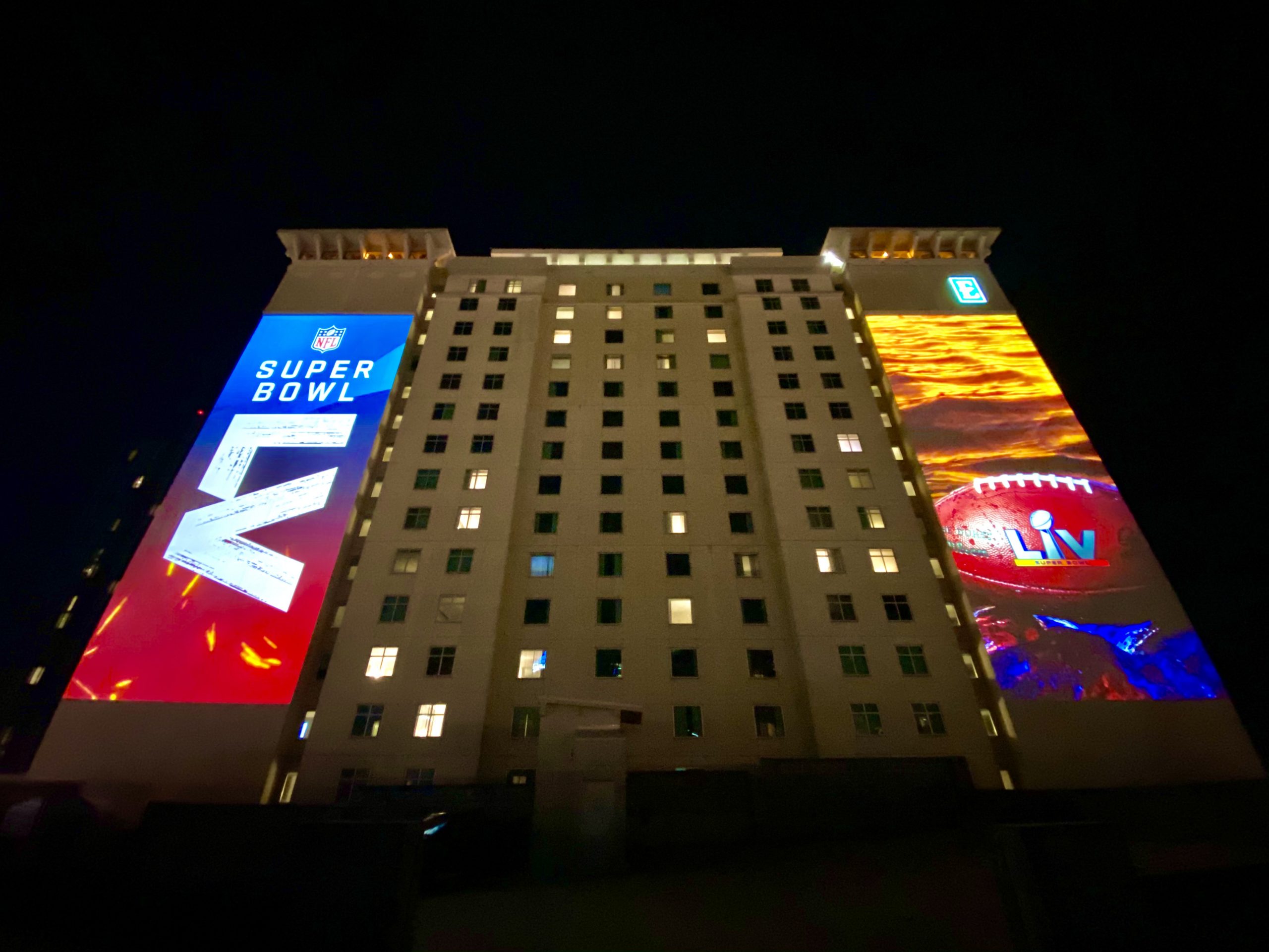 SuperBowl LV Tampa Projection Mapping Embassy Suites